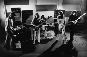 Smoke in the Studio (from left): Jon Lord, Roger Glover, Ian Paice, Ian Gillan, and Ritchie Blackmore lay down the DP groove.