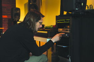 The Preacher The Teacher: Steven Wilson and his studio rack. Photo by Lasse Hoile.