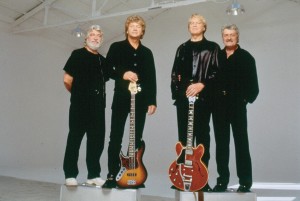 Keyholders to the Kingdom: Early-’90s Moodies, from left — Graeme Edge, John Lodge, Justin Hayward, and Ray Thomas. Photo courtesy Universal Music Group.