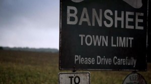 banshee town limit sign
